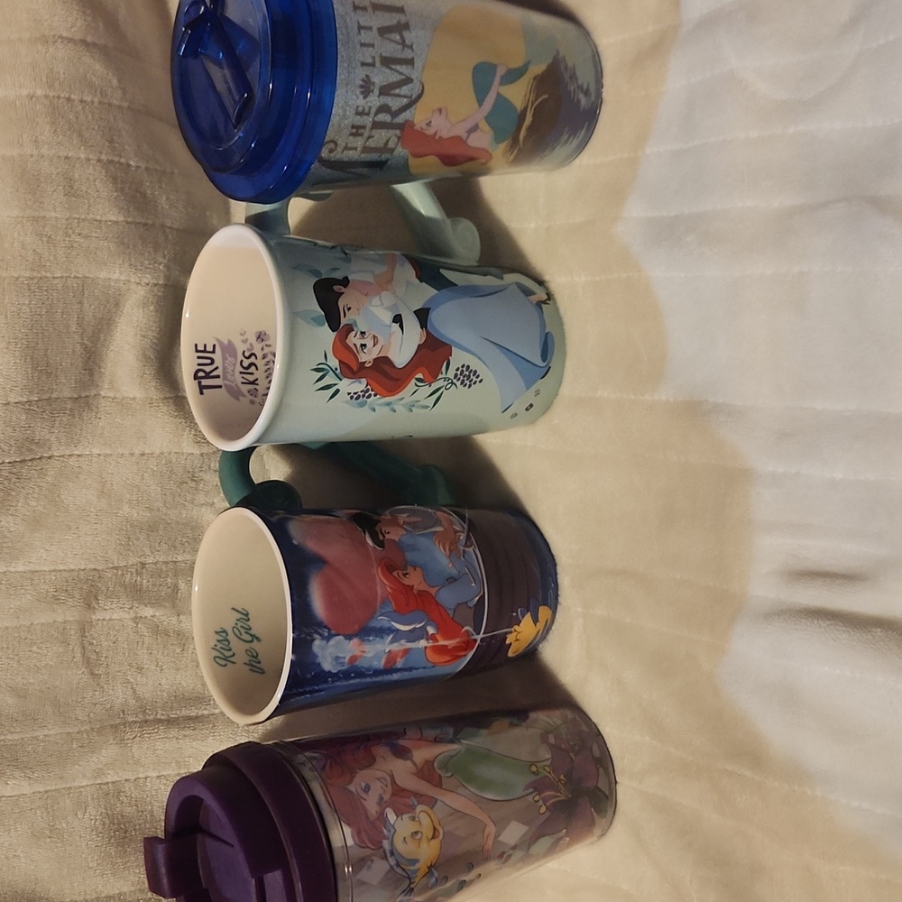 Disney, The Little Mermaid Mugs and Tumblers Bundle